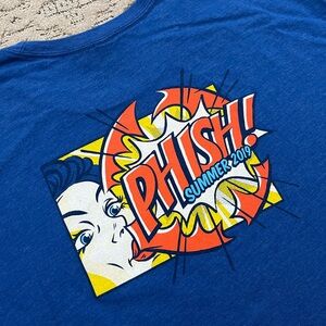 🎸 '19 Phish Band Clean Blue & Orange Tour 2019 Female Bubble Blow Back Soft Tee